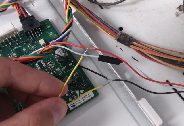 Shorting the red/black coin-drop wires inside a SDGX09WF dryer