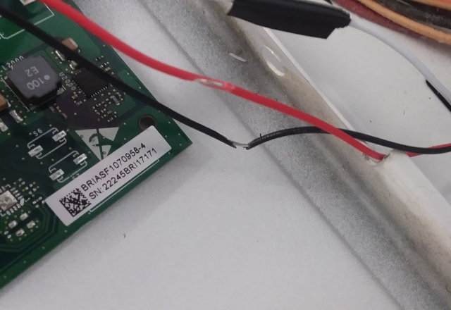 Stripped coin-drop wires inside a SDGX09WF dryer
